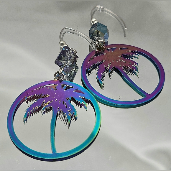 Twynklets Jewelry - Tropical Palm Tree Earrings - Multicolor